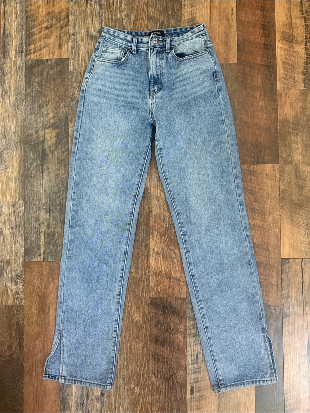 Nasty Gal High Waisted Straight Leg Denim Jeans